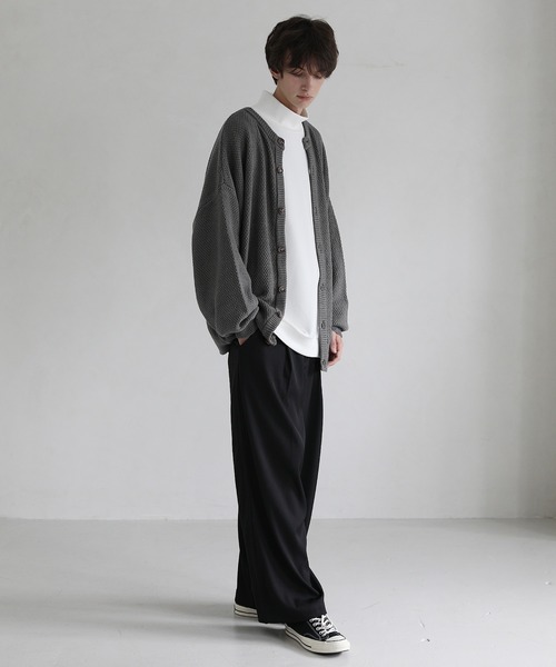 LILL（リル）の「コットンアクリル2WAYスモーキーカラーカーディガン（カーディガン/ボレロ・メンズ・アッシュブラウン/ブルー/グレー系その他/バイオレット/チャコール/ダークネイビー/グレー/ブラウン・S/M/L/XL）」の11枚目の写真