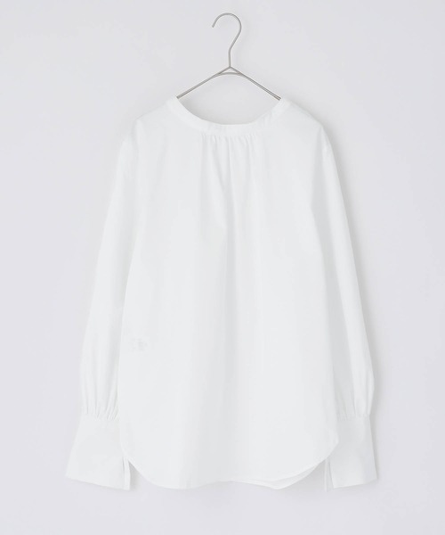 PURIL（ピュリル）の「【PURIL】2way バンドカラーギャザーデザイン ボリュームスリーブ ブラウス（シャツ/ブラウス・レディース・ホワイト/ブルー/グリーン・S/M）」の11枚目の写真