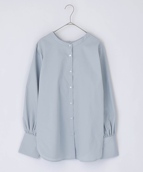 PURIL（ピュリル）の「【PURIL】2way バンドカラーギャザーデザイン ボリュームスリーブ ブラウス（シャツ/ブラウス・レディース・ホワイト/ブルー/グリーン・S/M）」の14枚目の写真