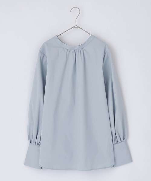 PURIL（ピュリル）の「【PURIL】2way バンドカラーギャザーデザイン ボリュームスリーブ ブラウス（シャツ/ブラウス・レディース・ホワイト/ブルー/グリーン・S/M）」の15枚目の写真