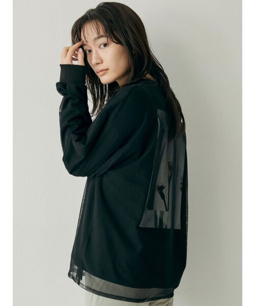 MURUA(ムルーア)の「【MURUA×217..NINA】コラボロンT(Tシャツ/カットソー・レディース・ホワイト/グレー/ブラック・FREE)」の4枚目の写真