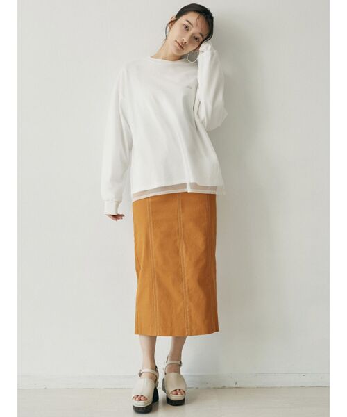 MURUA(ムルーア)の「【MURUA×217..NINA】コラボロンT(Tシャツ/カットソー・レディース・ホワイト/グレー/ブラック・FREE)」の5枚目の写真