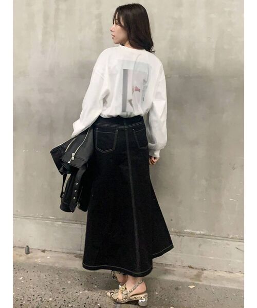 MURUA(ムルーア)の「【MURUA×217..NINA】コラボロンT(Tシャツ/カットソー・レディース・ホワイト/グレー/ブラック・FREE)」の8枚目の写真