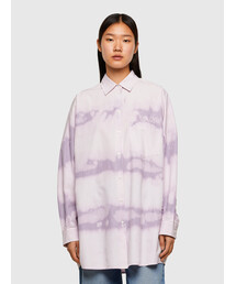 DIESEL | レディース シャツ ブリーチ ロング丈 ストライプ(シャツ/ブラウス)