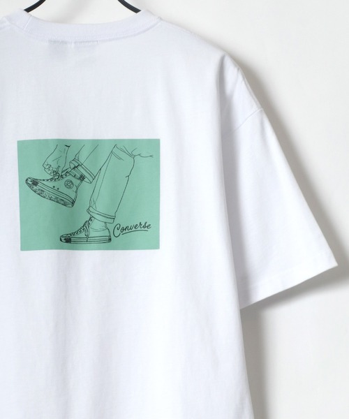 CONVERSE（コンバース）の「CONVERSE/コンバース ビッグシルエット バックプリント シューズ イラスト グラフィック Tシャツ（Tシャツ/カットソー・メンズ・ホワイト/ライトグレー/ブラック/ホワイト系その他/ブラック系その他/ブルーグリーン・M/L）」の3枚目の写真