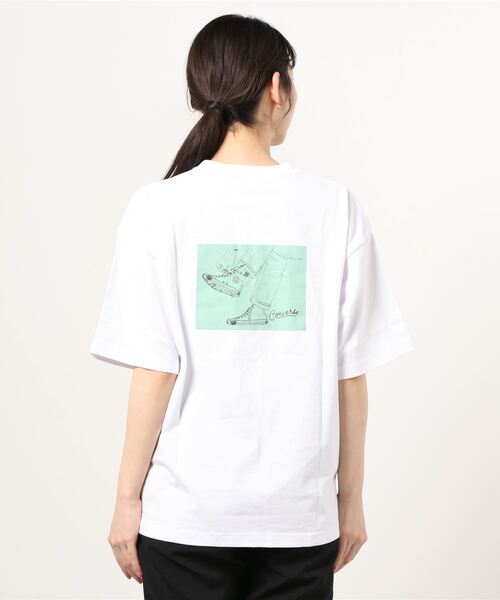 CONVERSE（コンバース）の「CONVERSE/コンバース ビッグシルエット バックプリント シューズ イラスト グラフィック Tシャツ（Tシャツ/カットソー・メンズ・ホワイト/ライトグレー/ブラック/ホワイト系その他/ブラック系その他/ブルーグリーン・M/L）」の7枚目の写真