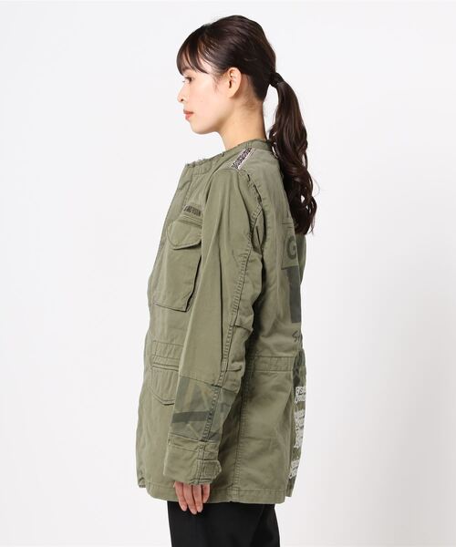 HYSTERIC GLAMOUR（ヒステリックグラマー）の「TYPE LOGO M-65ジャケット（ミリタリージャケット・レディース・カーキ・SMALL/MEDIUM/X-SMALL）」の2枚目の写真