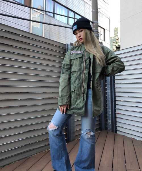 HYSTERIC GLAMOUR（ヒステリックグラマー）の「TYPE LOGO M-65ジャケット（ミリタリージャケット・レディース・カーキ・SMALL/MEDIUM/X-SMALL）」の7枚目の写真