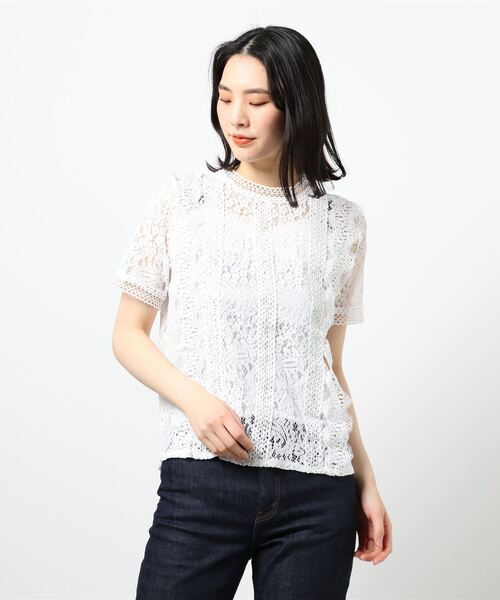 ブラウス シャツ Paisley lace loose shirt「WOMENS」 レディース THE SHINZONE シャツ ブラウス PAISLEY OPEN COLLAR SHIRT