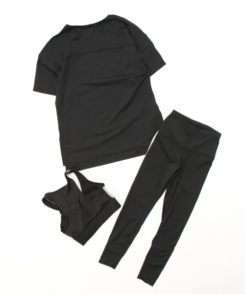 CHEATFULLDAYS（チートフルデイズ）の「レディースフィットネスウェア Tシャツ・ブラトップ・レギンスパンツ3点セット（スポーツグッズ・レディース・ブラック/パープル/ピンク・M/L）」の7枚目の写真