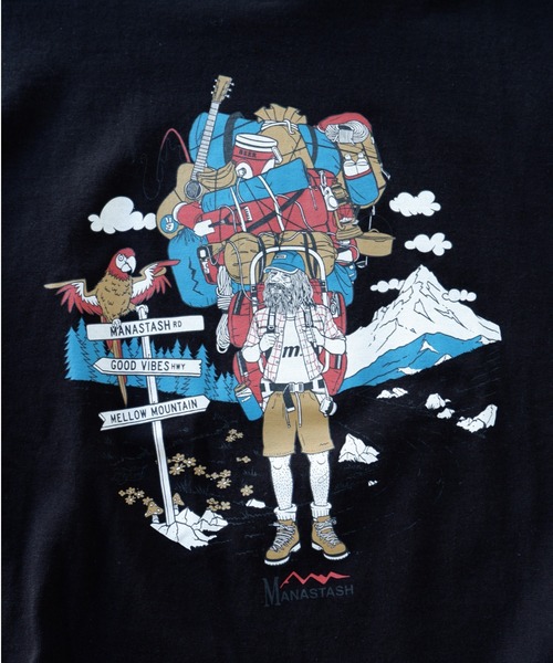 MANASTASH（マナスタッシュ）の「MANASTASH/マナスタッシュ　Ws BENLAMB HIKING TEE ベンラムＴ（Tシャツ/カットソー・レディース・ホワイト/ブラック・MEDIUM）」の5枚目の写真