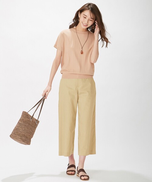 J.PRESS(ジェイプレス)の「【洗える】レーヨンストレッチバックボタン ニット(ニット/セーター・レディース・ホワイト系1/ブラウン系/ブラウン系1/サックスブルー系/イエロー系/ピンク系・T13/T15)」の10枚目の写真