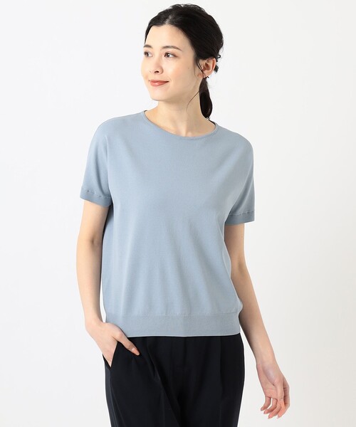 J.PRESS(ジェイプレス)の「【洗える】レーヨンストレッチバックボタン ニット(ニット/セーター・レディース・ホワイト系1/ブラウン系/ブラウン系1/サックスブルー系/イエロー系/ピンク系・T13/T15)」の19枚目の写真