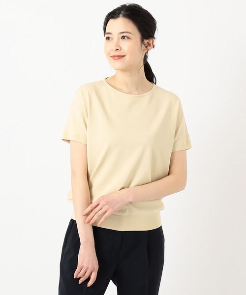 J.PRESS(ジェイプレス)の「【洗える】レーヨンストレッチバックボタン ニット(ニット/セーター・レディース・ホワイト系1/ブラウン系/ブラウン系1/サックスブルー系/イエロー系/ピンク系・T13/T15)」の20枚目の写真