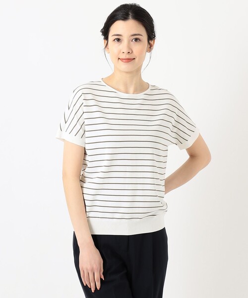 J.PRESS(ジェイプレス)の「【洗える】レーヨンストレッチバックボタン ニット(ニット/セーター・レディース・ホワイト系1/ブラウン系/ブラウン系1/サックスブルー系/イエロー系/ピンク系・T13/T15)」の21枚目の写真
