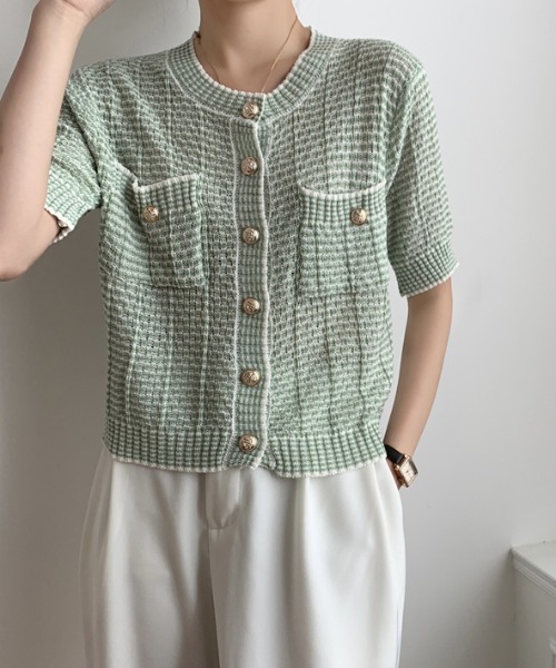 ABITOKYO（アビトーキョー）の「ワッフル編みカーディガン（カーディガン/ボレロ・レディース・パープル/ピンク/イエロー/グリーン・FREE）」の22枚目の写真