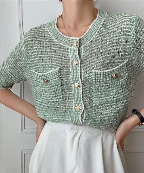 ABITOKYO（アビトーキョー）の「ワッフル編みカーディガン（カーディガン/ボレロ・レディース・パープル/ピンク/イエロー/グリーン・FREE）」の5枚目の写真