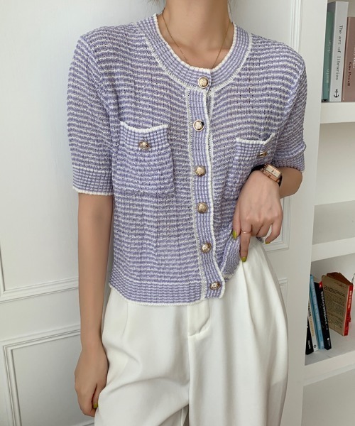 ABITOKYO（アビトーキョー）の「ワッフル編みカーディガン（カーディガン/ボレロ・レディース・パープル/ピンク/イエロー/グリーン・FREE）」の20枚目の写真