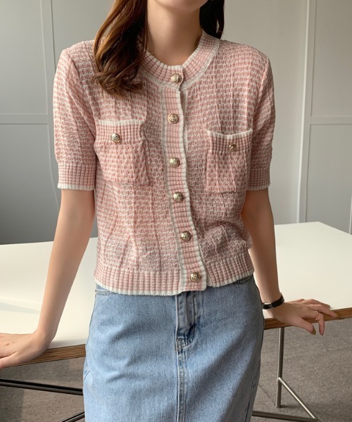 ABITOKYO（アビトーキョー）の「ワッフル編みカーディガン（カーディガン/ボレロ・レディース・パープル/ピンク/イエロー/グリーン・FREE）」の15枚目の写真