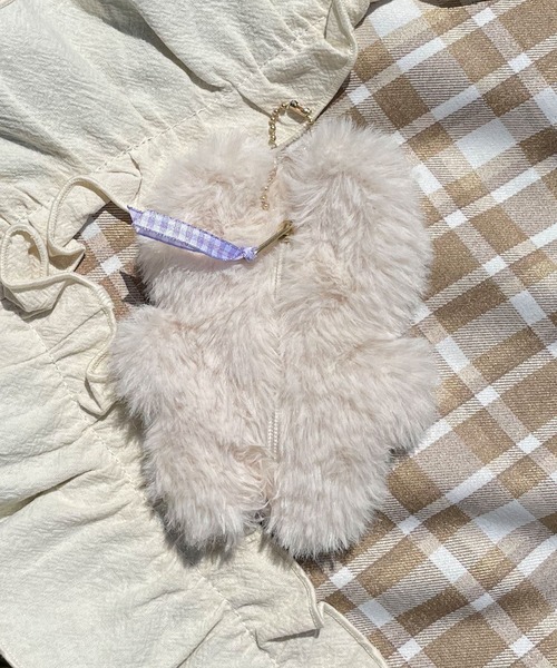 SLURR（スラ―）の「フワフワチャーム おこめ（キーホルダー・レディース・レッド/サックスブルー/イエロー/モカ/ラベンダー・FREE）」の15枚目の写真