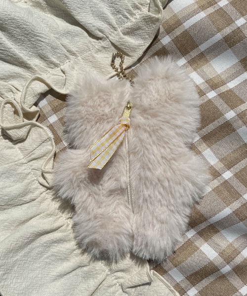 SLURR（スラ―）の「フワフワチャーム おこめ（キーホルダー・レディース・レッド/サックスブルー/イエロー/モカ/ラベンダー・FREE）」の19枚目の写真