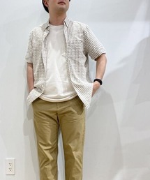 シアサッカー ボタンフロントシャツ