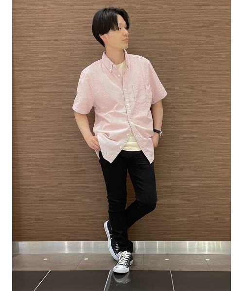 GAP（ギャップ）の「シアサッカー ボタンフロントシャツ（シャツ/ブラウス・メンズ・ライトブルー/ネイビー/ベージュ/レッド・M/S/L/XL/XS）」の11枚目の写真