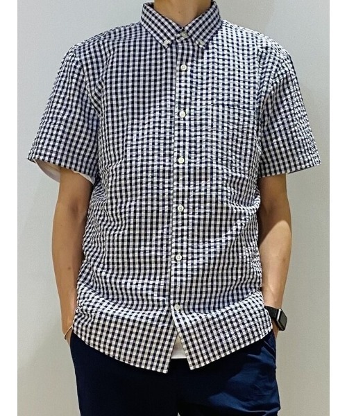 GAP（ギャップ）の「シアサッカー ボタンフロントシャツ（シャツ/ブラウス・メンズ・ライトブルー/ネイビー/ベージュ/レッド・M/S/L/XL/XS）」の15枚目の写真