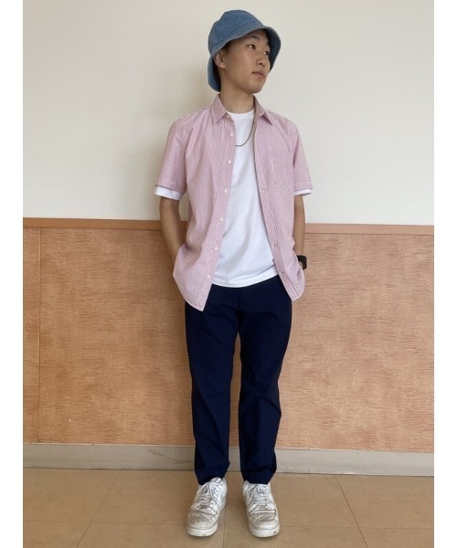 GAP（ギャップ）の「シアサッカー ボタンフロントシャツ（シャツ/ブラウス・メンズ・ライトブルー/ネイビー/ベージュ/レッド・M/S/L/XL/XS）」の21枚目の写真