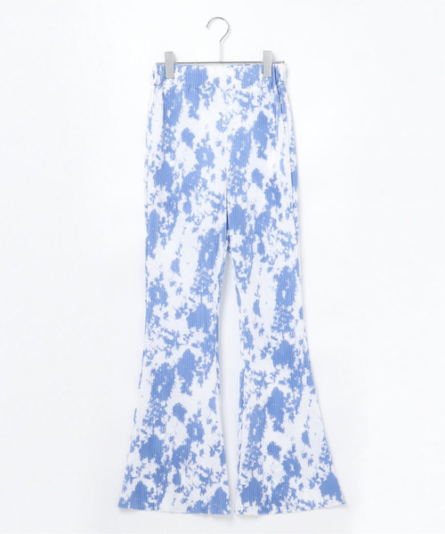 VENCEEXCHANGE（ヴァンスエクスチェンジ）の「セルフカットタイダイ柄プリーツフレアパンツ（その他パンツ・レディース・ブルー/ブラック/ベージュ・M）」の10枚目の写真