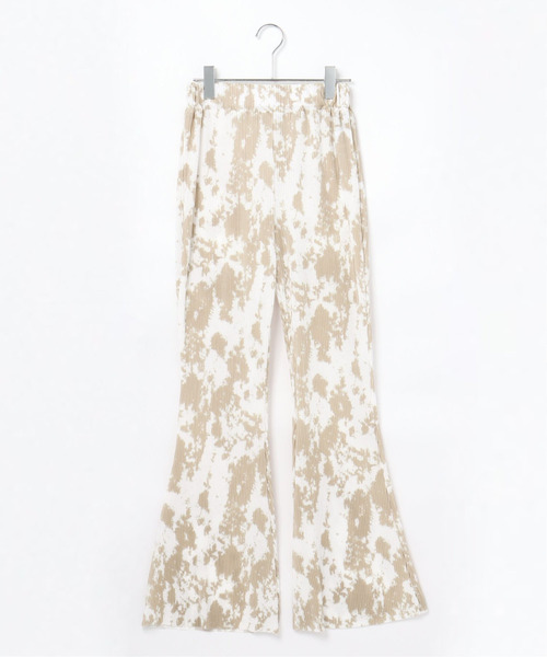 VENCEEXCHANGE（ヴァンスエクスチェンジ）の「セルフカットタイダイ柄プリーツフレアパンツ（その他パンツ・レディース・ブルー/ブラック/ベージュ・M）」の9枚目の写真