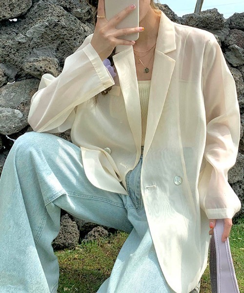 MAISON DE THERESE(メゾン ド テレーズ)の「サマージャケット(テーラードジャケット・レディース・イエロー/パープル・M)」の11枚目の写真