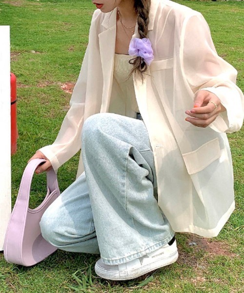 MAISON DE THERESE(メゾン ド テレーズ)の「サマージャケット(テーラードジャケット・レディース・イエロー/パープル・M)」の9枚目の写真