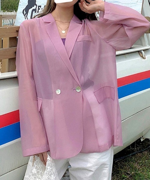 MAISON DE THERESE(メゾン ド テレーズ)の「サマージャケット(テーラードジャケット・レディース・イエロー/パープル・M)」の10枚目の写真