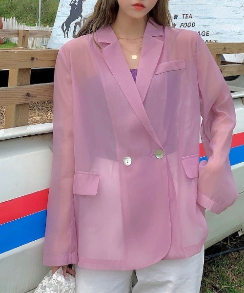 MAISON DE THERESE(メゾン ド テレーズ)の「サマージャケット(テーラードジャケット・レディース・イエロー/パープル・M)」の16枚目の写真