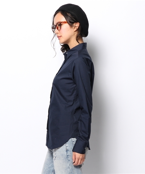 LIMITLESS LUXURY（リミットレスラグジュアリー）の「スタンダードシャツ。（シャツ/ブラウス・レディース・ホワイト/ネイビー・FREE）」の7枚目の写真