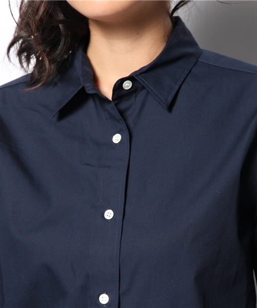 LIMITLESS LUXURY（リミットレスラグジュアリー）の「スタンダードシャツ。（シャツ/ブラウス・レディース・ホワイト/ネイビー・FREE）」の10枚目の写真