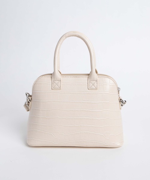 WEGO(ウィゴー)の「WEGO/クロコミニボストンショルダーバッグ(ショルダーバッグ・レディース・オフホワイト/ブラック・FREE)」の3枚目の写真