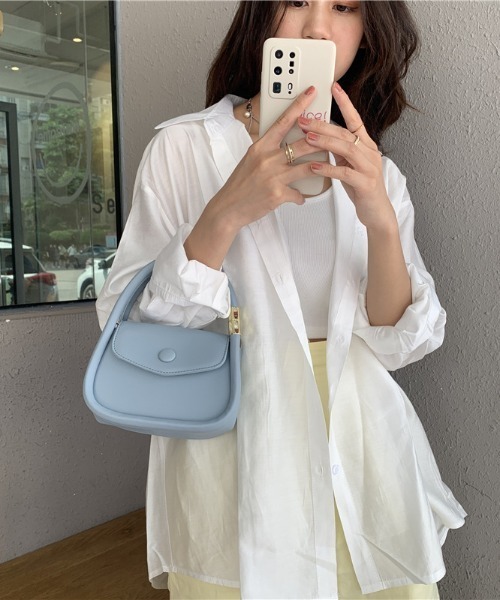 yuue' ( wear )（ユーイ）の「2way レザーハンドバッグ / ショルダーバッグ（ショルダーバッグ・レディース・ホワイト/ライトブルー・FREE）」の5枚目の写真