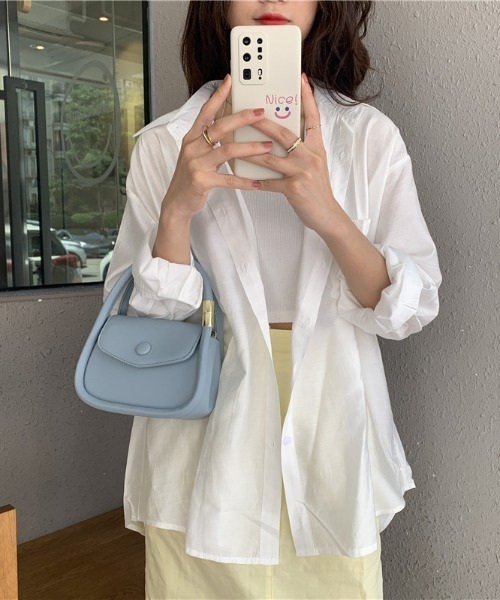 yuue' ( wear )（ユーイ）の「2way レザーハンドバッグ / ショルダーバッグ（ショルダーバッグ・レディース・ホワイト/ライトブルー・FREE）」の6枚目の写真