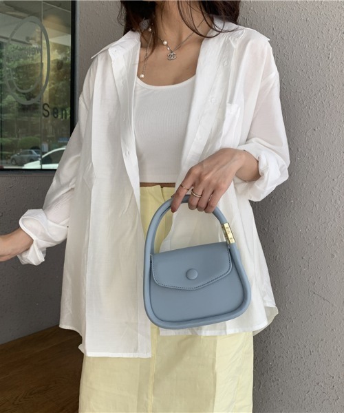 yuue' ( wear )（ユーイ）の「2way レザーハンドバッグ / ショルダーバッグ（ショルダーバッグ・レディース・ホワイト/ライトブルー・FREE）」の7枚目の写真