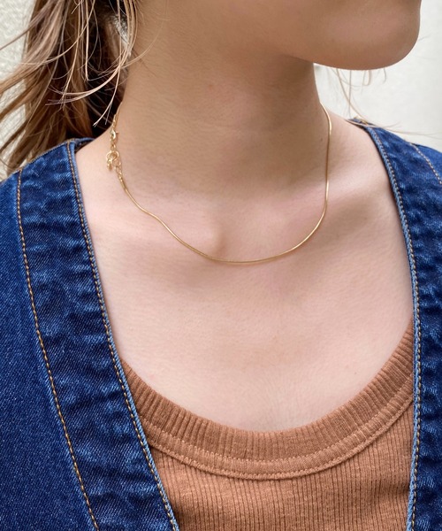 CAPRICIEUX LE'MAGE（カプリシューレマージュ）の「【GOLDY/ゴールディ】スネークチェーンショートネックレス（ネックレス・レディース・ゴールド/シルバー・FREE）」の2枚目の写真