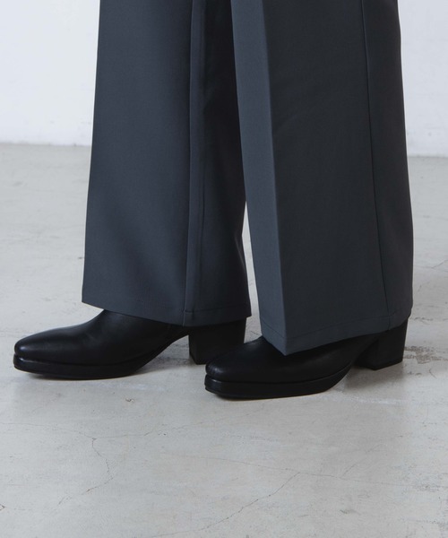 WEGO（ウィゴー）の「WEGO/ワイドフレアスラックス（スラックス・メンズ・ダークグレー/ブラック・MEDIUM/LARGE）」の12枚目の写真