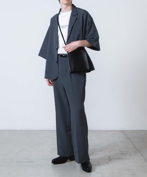 WEGO（ウィゴー）の「WEGO/ワイドフレアスラックス（スラックス・メンズ・ダークグレー/ブラック・MEDIUM/LARGE）」の7枚目の写真