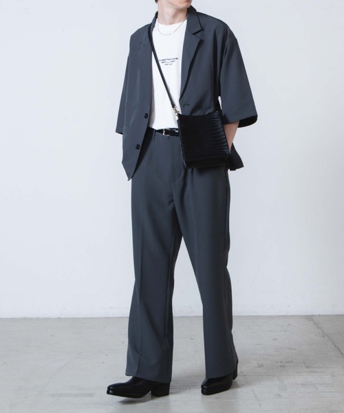 WEGO（ウィゴー）の「WEGO/ワイドフレアスラックス（スラックス・メンズ・ダークグレー/ブラック・MEDIUM/LARGE）」の3枚目の写真