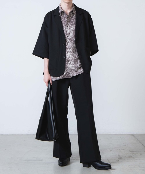 WEGO（ウィゴー）の「WEGO/ワイドフレアスラックス（スラックス・メンズ・ダークグレー/ブラック・MEDIUM/LARGE）」の5枚目の写真