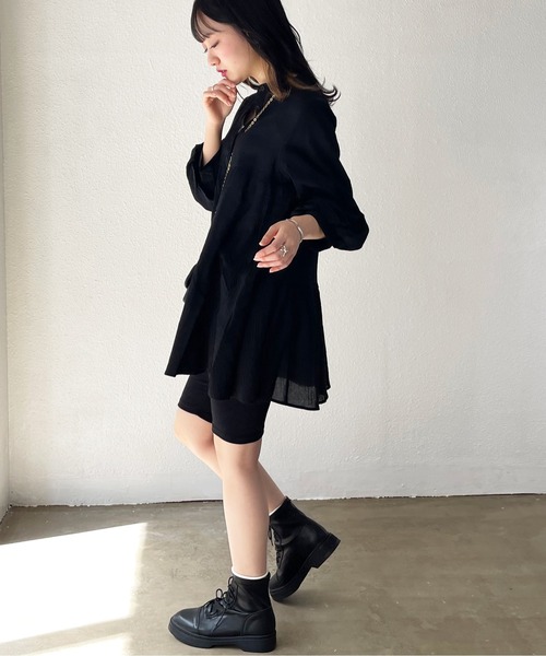 Shelly island（シェリーアイランド）の「ティアードチュニックブラウス（シャツ/ブラウス・レディース・ホワイト/ブラック・FREE）」の2枚目の写真