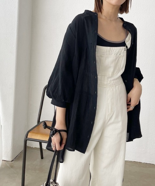 Shelly island（シェリーアイランド）の「ティアードチュニックブラウス（シャツ/ブラウス・レディース・ホワイト/ブラック・FREE）」の11枚目の写真