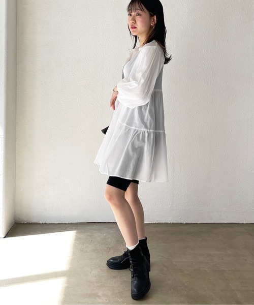 Shelly island（シェリーアイランド）の「ティアードチュニックブラウス（シャツ/ブラウス・レディース・ホワイト/ブラック・FREE）」の22枚目の写真