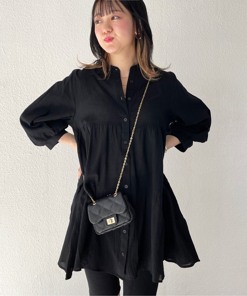 Shelly island（シェリーアイランド）の「ティアードチュニックブラウス（シャツ/ブラウス・レディース・ホワイト/ブラック・FREE）」の16枚目の写真